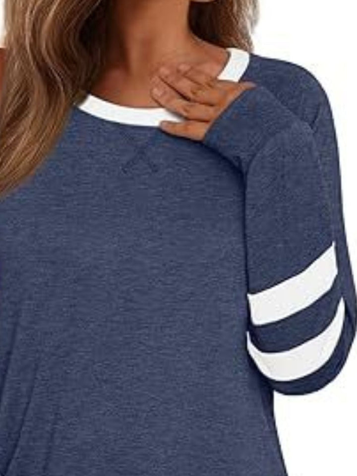 Casual Striped Round Neck T-Shirt