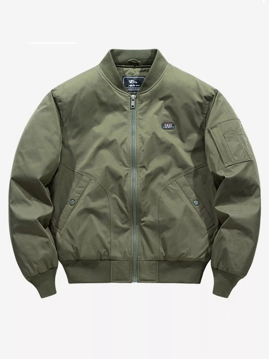 Men's Plus Size Bomber Jacket with Zipper