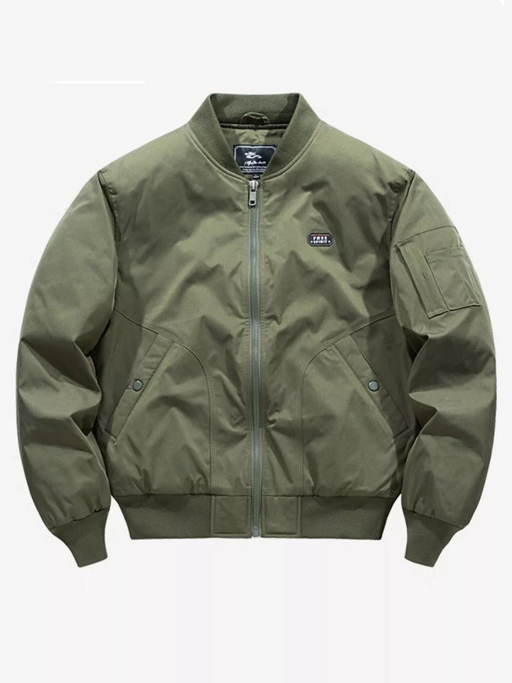 Men's Plus Size Bomber Jacket with Zipper