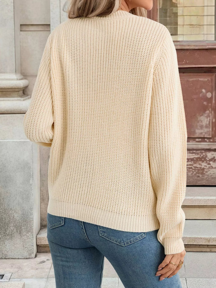 Bow Button Up Long Sleeve Cardigan