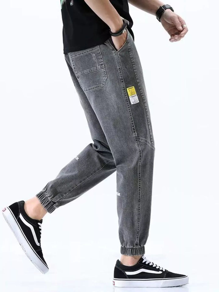 Men's Full Size Drawstring Loose Fit Jeans Plus Size