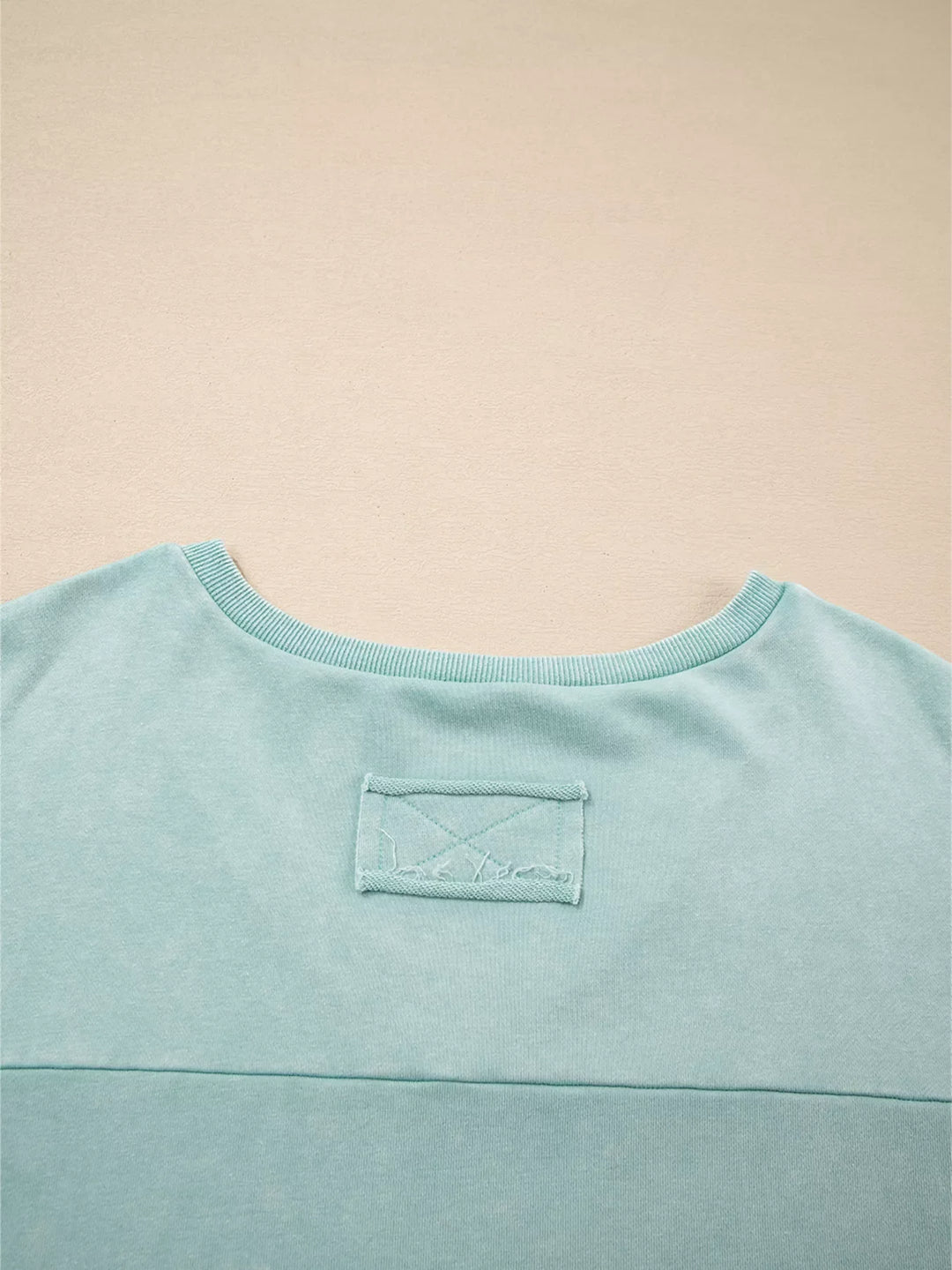 Mineral Wash Exposed Seam Buttoned V Neck Top