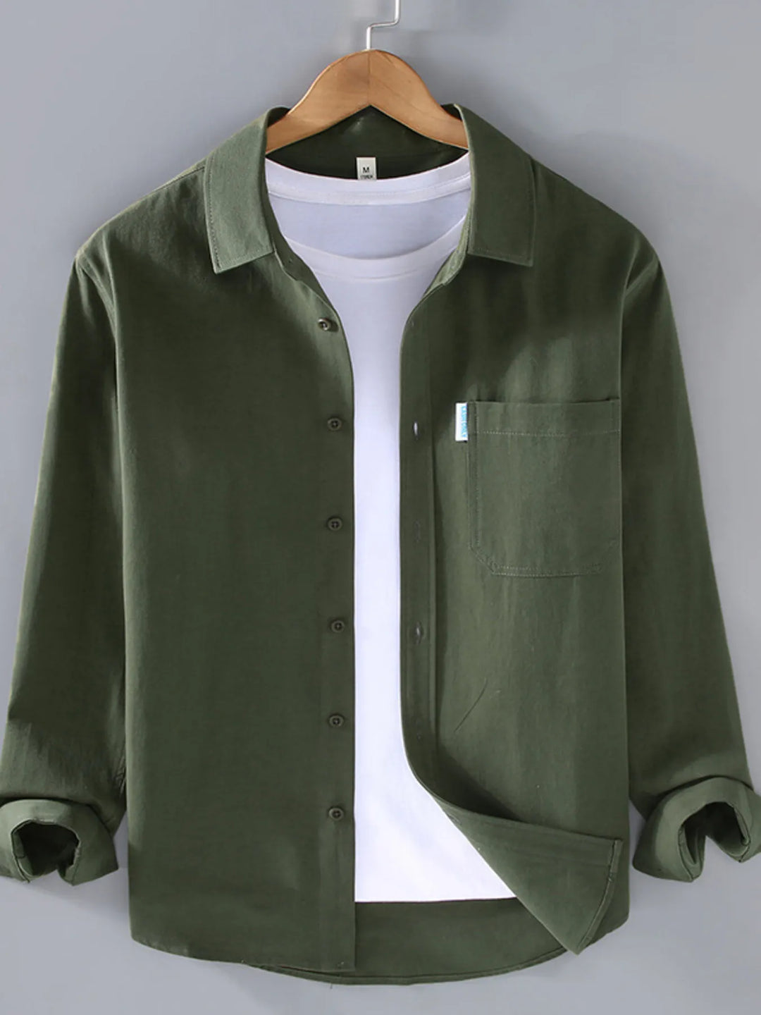 Men's Plus Size Long Sleeve Button-Up Shirt