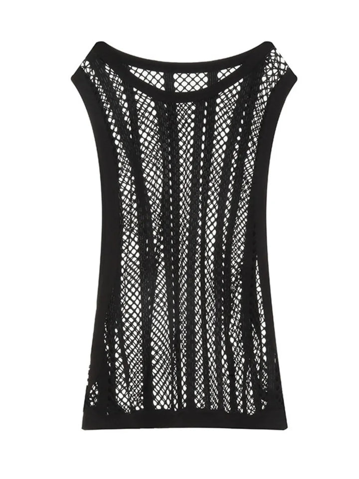 Men's Openwork Round Neck Tank