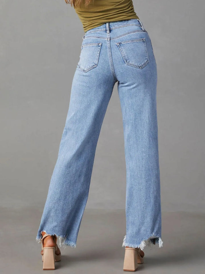 Raw Hem Loose Fit Jeans