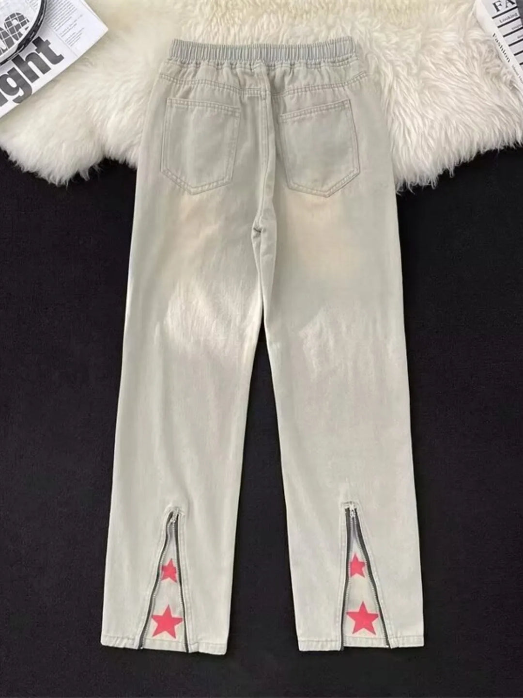 Men's Full Size Vintage Wash Wide Leg Jeans Plus Size