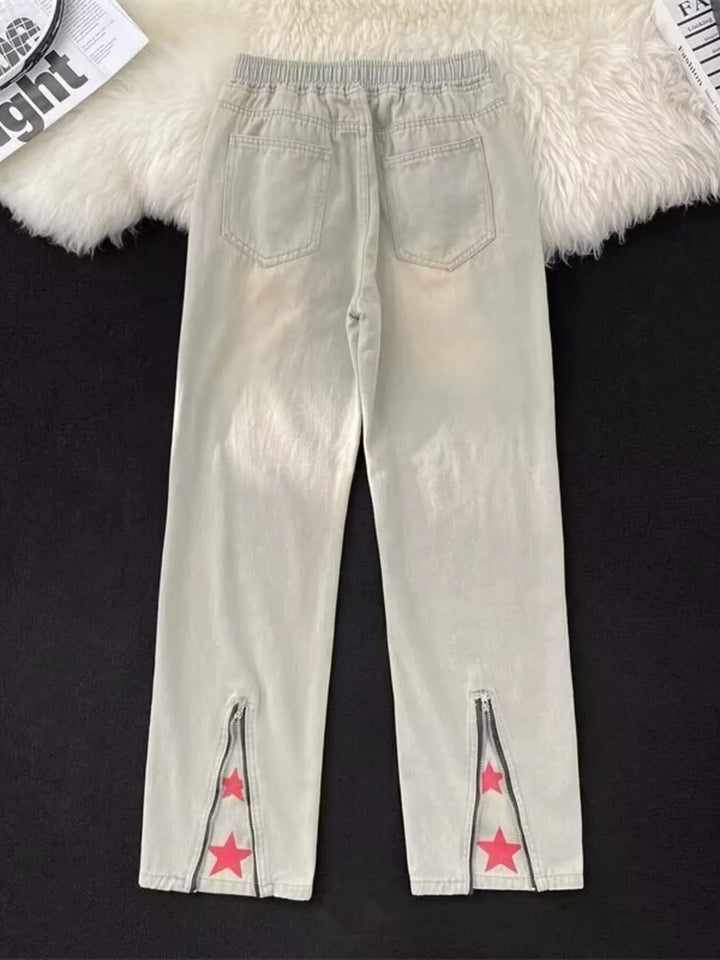 Men's Full Size Vintage Wash Wide Leg Jeans Plus Size
