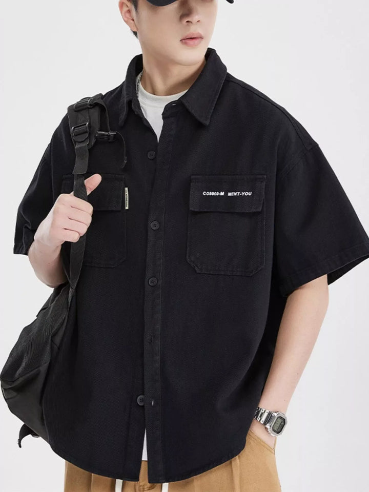 Men's Full Size Button Down Oversized Short Sleeve Shirt Plus Size