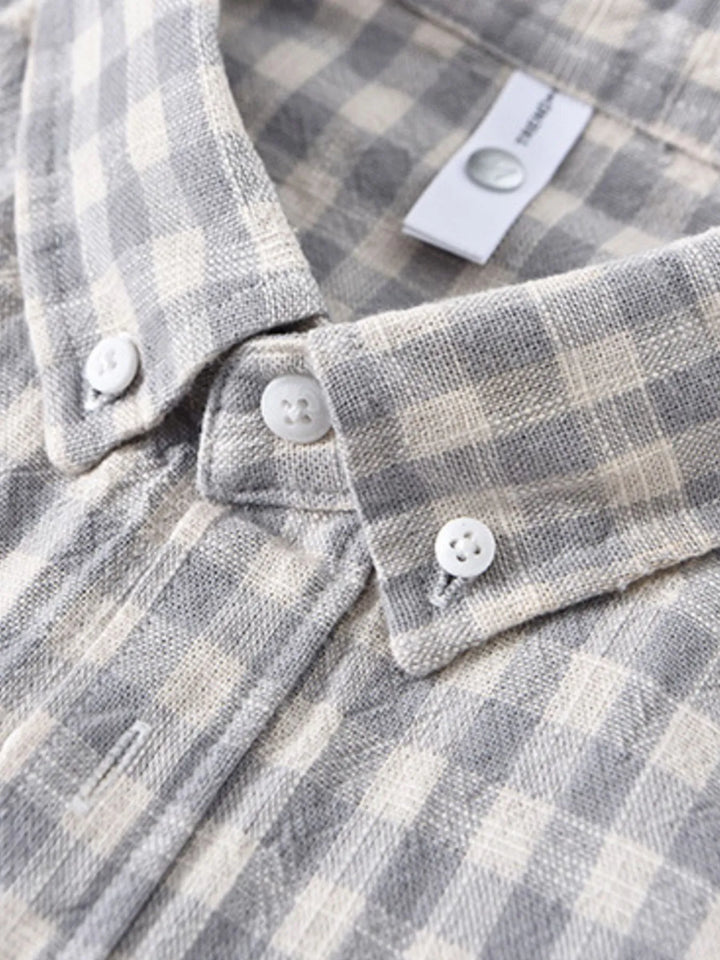 Men's Plus Size Plaid Button Up Long Sleeve Shirt