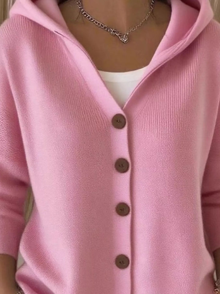 Full Size Button Up Long Sleeve Cardigan Plus Size