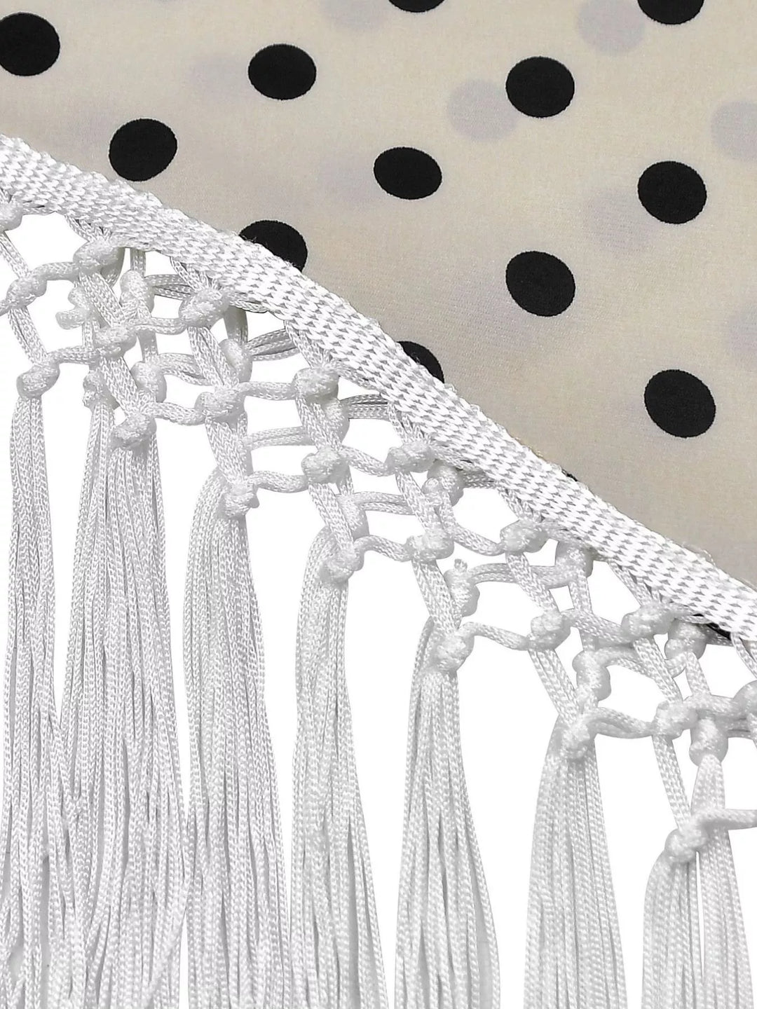 Polka Dot Halter Neck Cami and Fringe Trim Pants Set