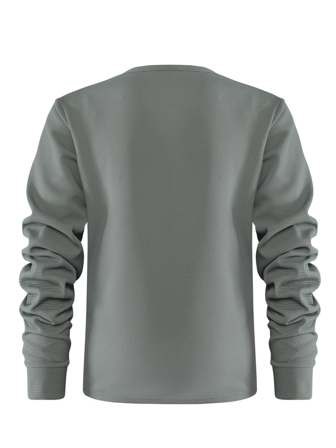 Men's Plus Size Waffle Knit Long Sleeve T-Shirt