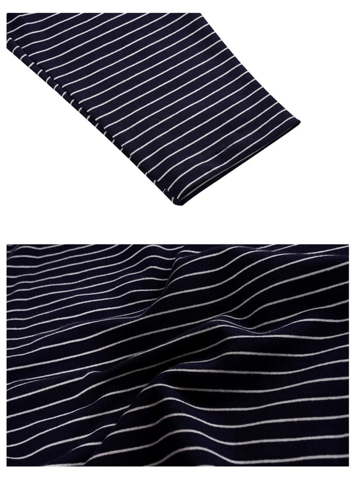 Men's Oversized Striped Long Sleeve T-Shirt