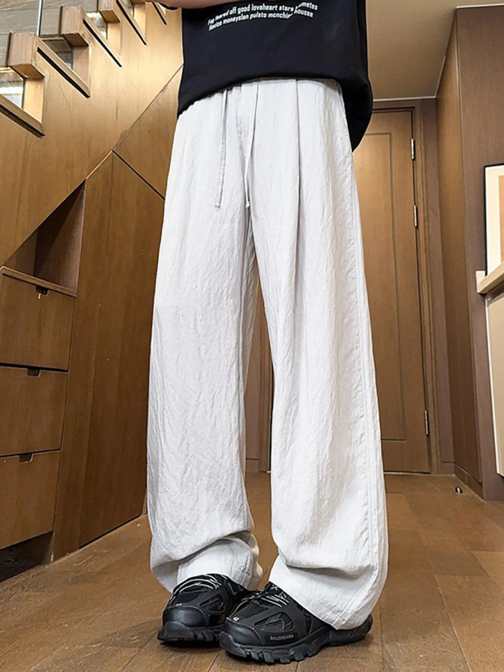 Men's Full Size Drawstring Wide Leg Casual Pants Plus Size