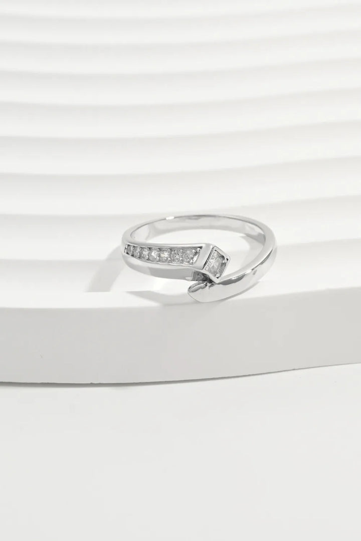 925 Sterling Silver Inlaid Zircon Ring