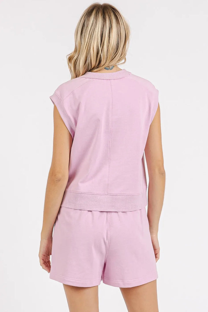 Mittoshop French Terry Crew Neck Top and Shorts Set