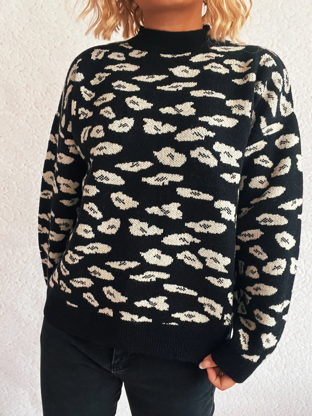 Mock Neck Long Sleeve Sweater