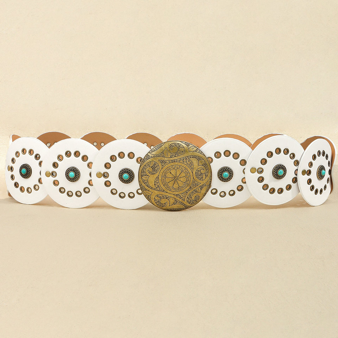 Waist Western Style Disc Personality Turquoise Air Eye Belt