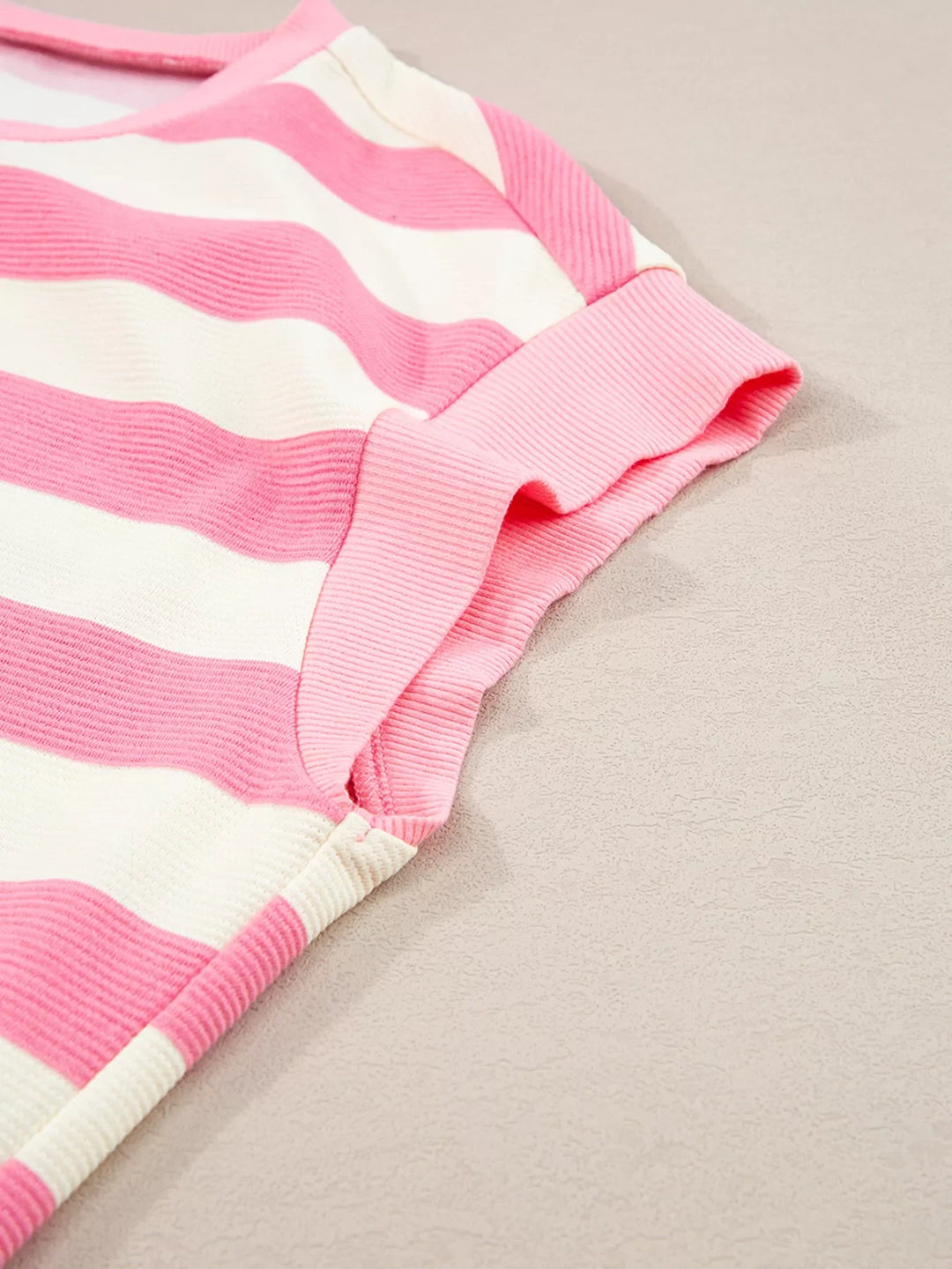Stripe Cap Sleeve Pocketed Shift Dress