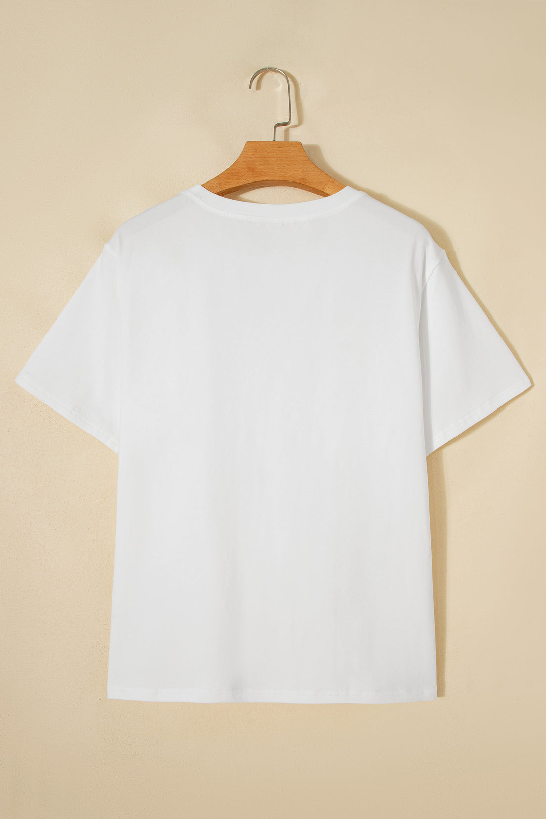 White Fancy Embroidered Patch Flag Casual T Shirt
