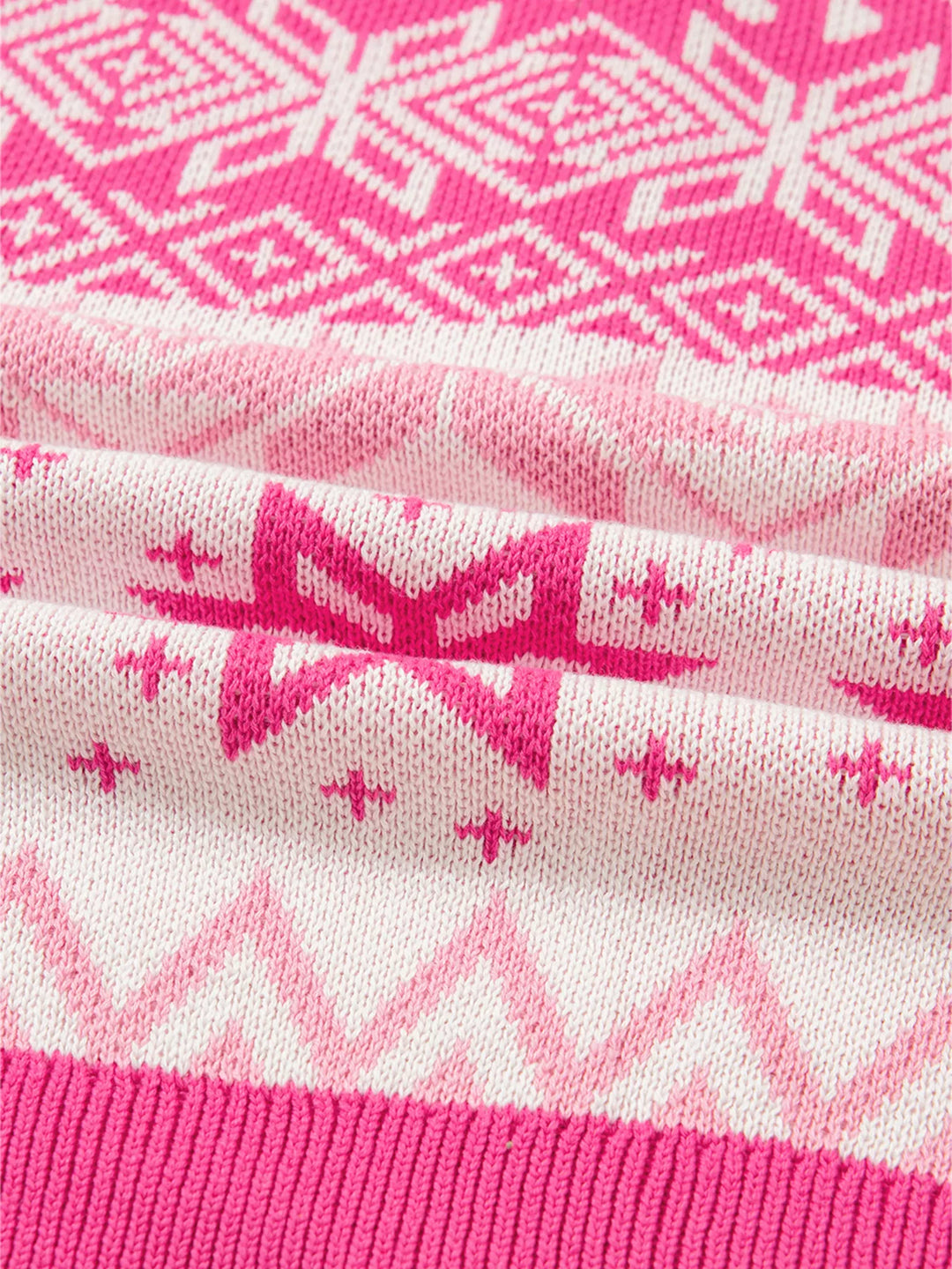 Christmas Snowflake Quarter Zip Collard Sweater
