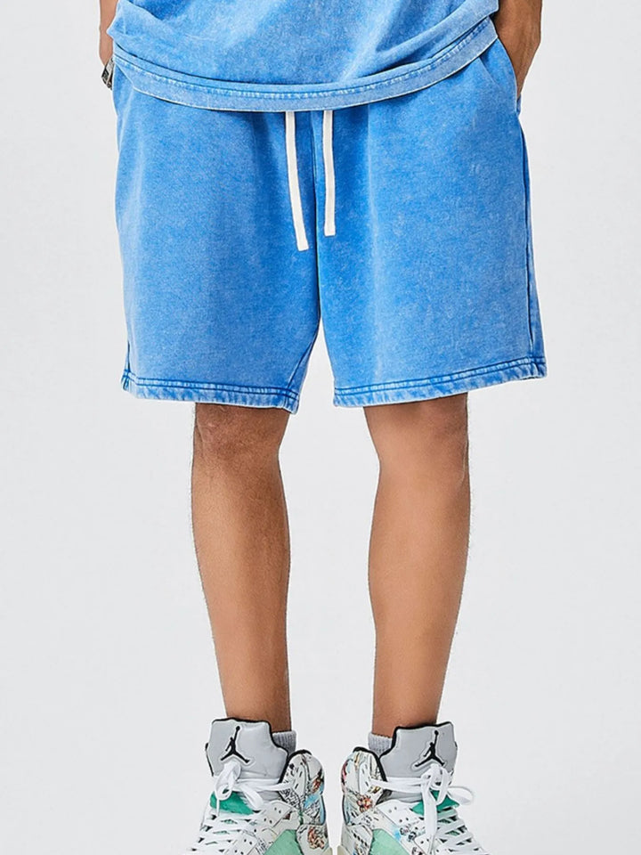Men's Drawstring Washed Shorts