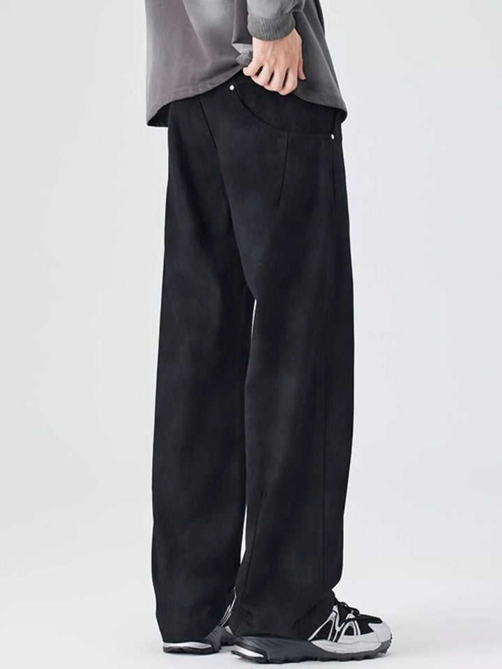 Men's Plus Size Vintage Wash Wide Leg Pants
