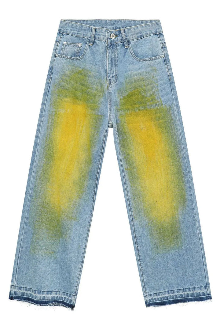 Men's Contrast Baggy Jeans