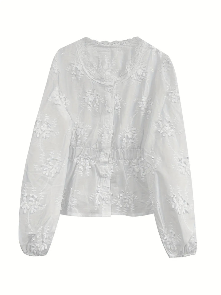Lace Detail Button Up Shirt