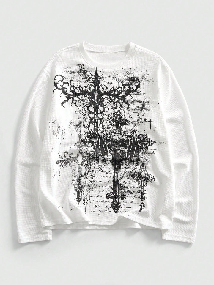 Letter Skull Print Personalized Casual Top