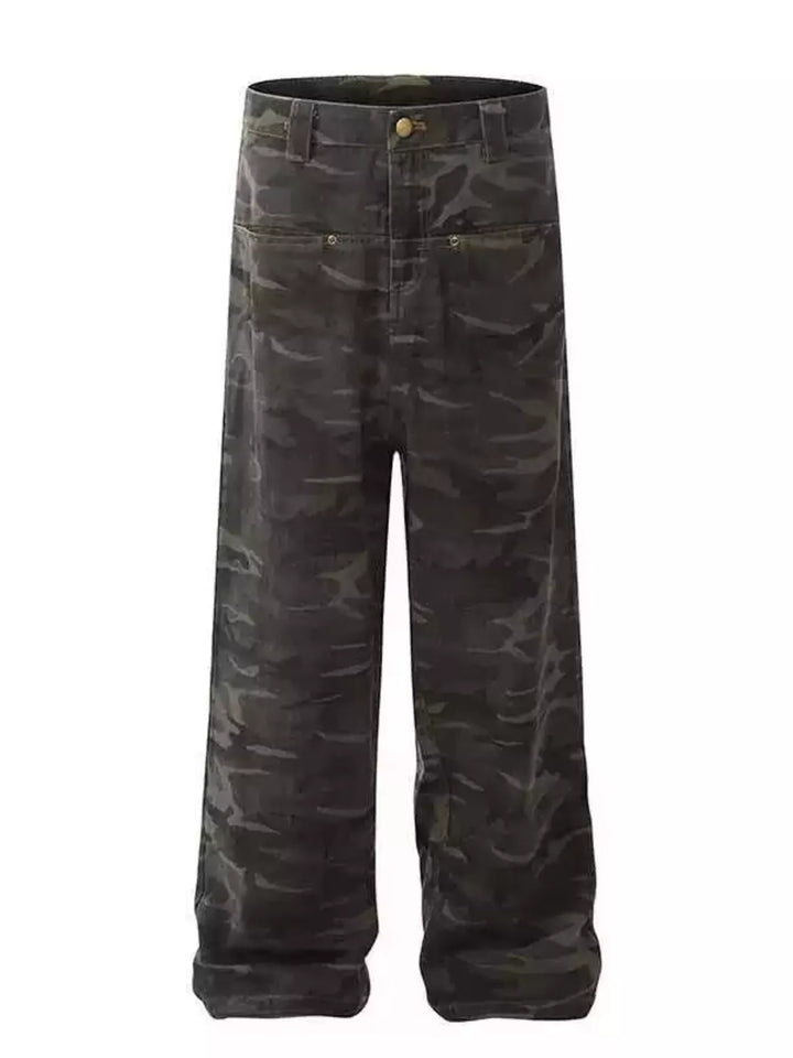 Men's Full Size Camo Print Loose Fit Jeans Plus Size