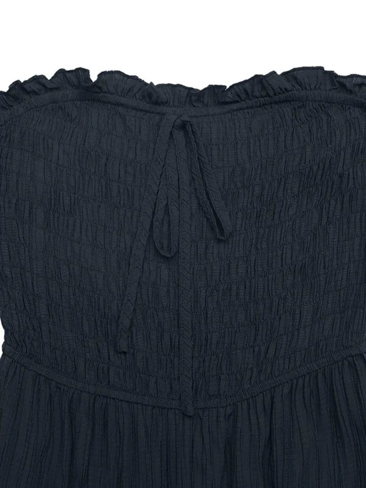 Smocked Tube Wide Leg Jumpsuit