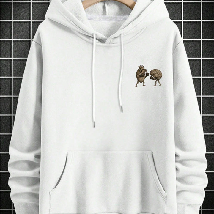 Mens Loose-fit Casual Printed Hooded Sweatshirt