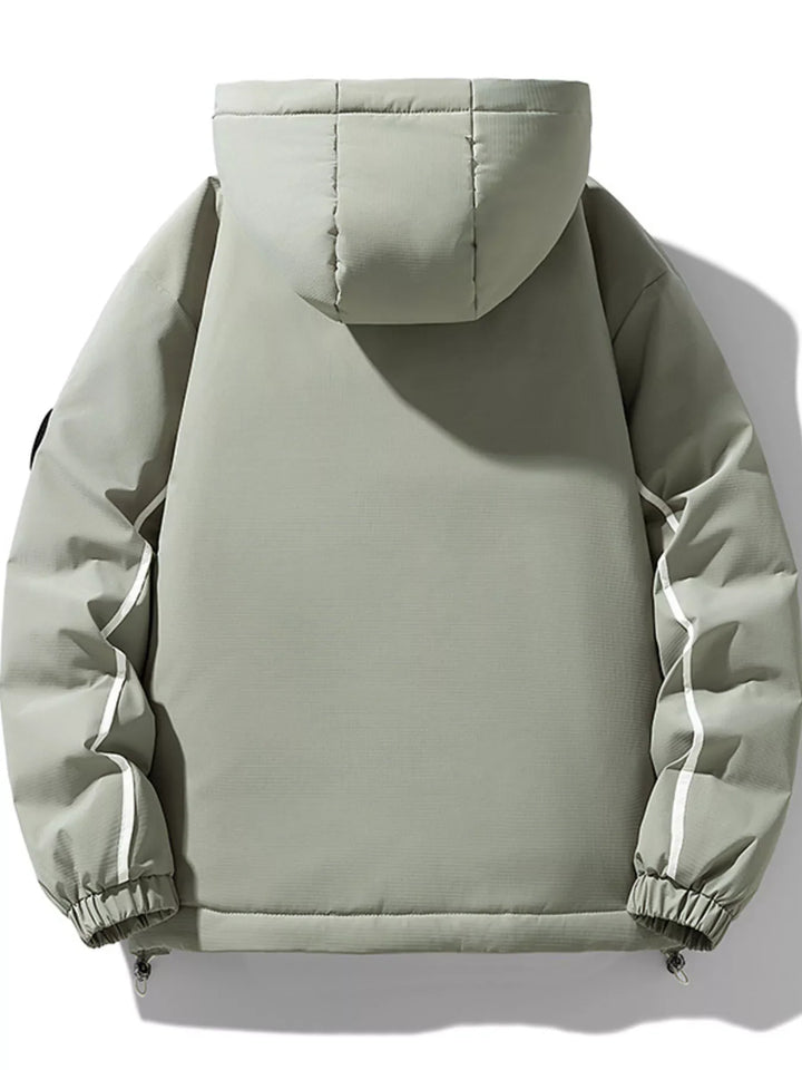 Men's Plus Size Contrast Hooded Puffer Jacket
