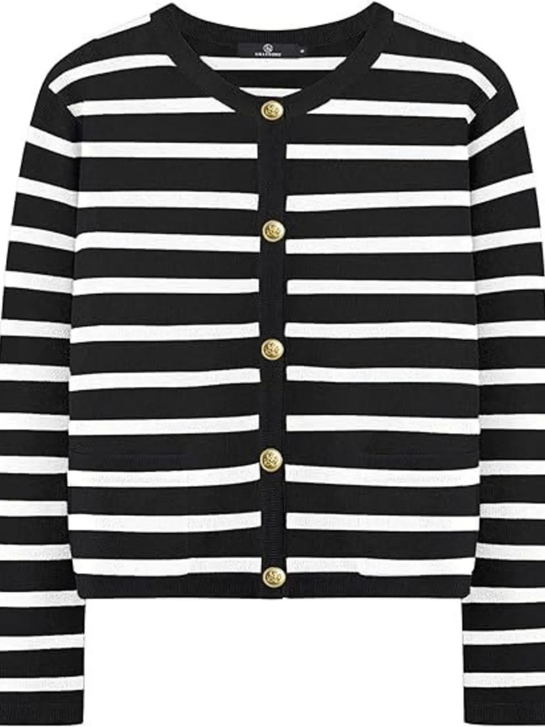 Striped Button-Up Cardigan