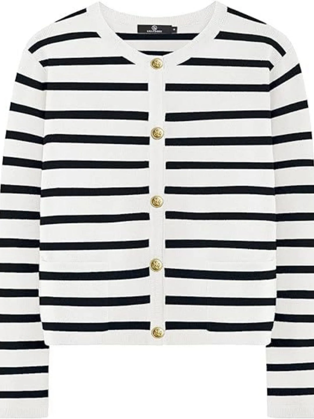 Striped Button-Up Cardigan