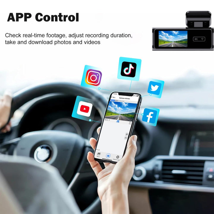 New WIFI-enabled CAR DVR With A 197-inch Display For Mobile Phone Connectivity