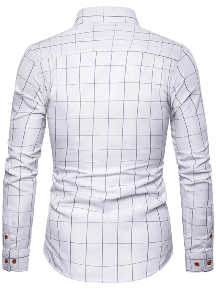 Men's Plus Size Classic Plaid Button-Down Shirt