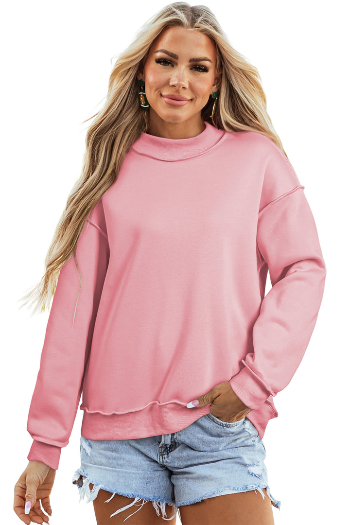Carrot Oversize Drop Shoulder Reversible Mock Neck Sweatshirt