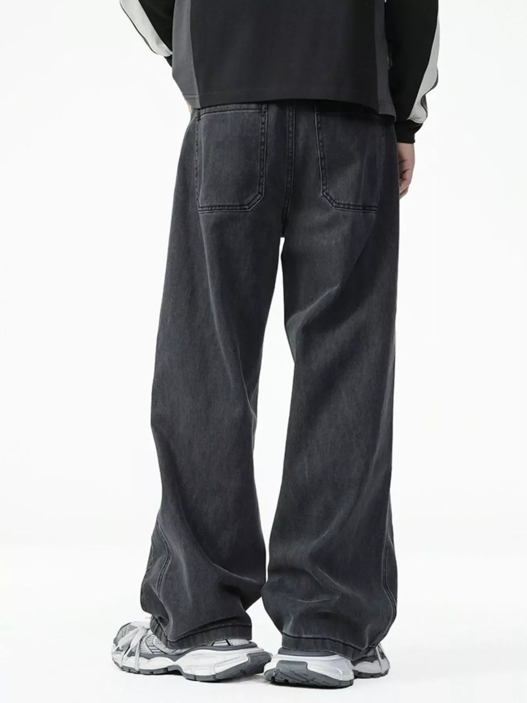 Men's Washed Relaxed Fit Wide Leg Jeans
