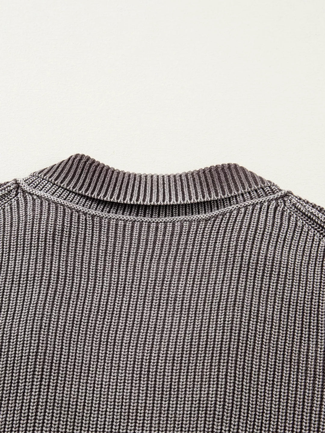 Mineral Wash Exposed Seam Patchwork Knit Open Sweater Cardigan