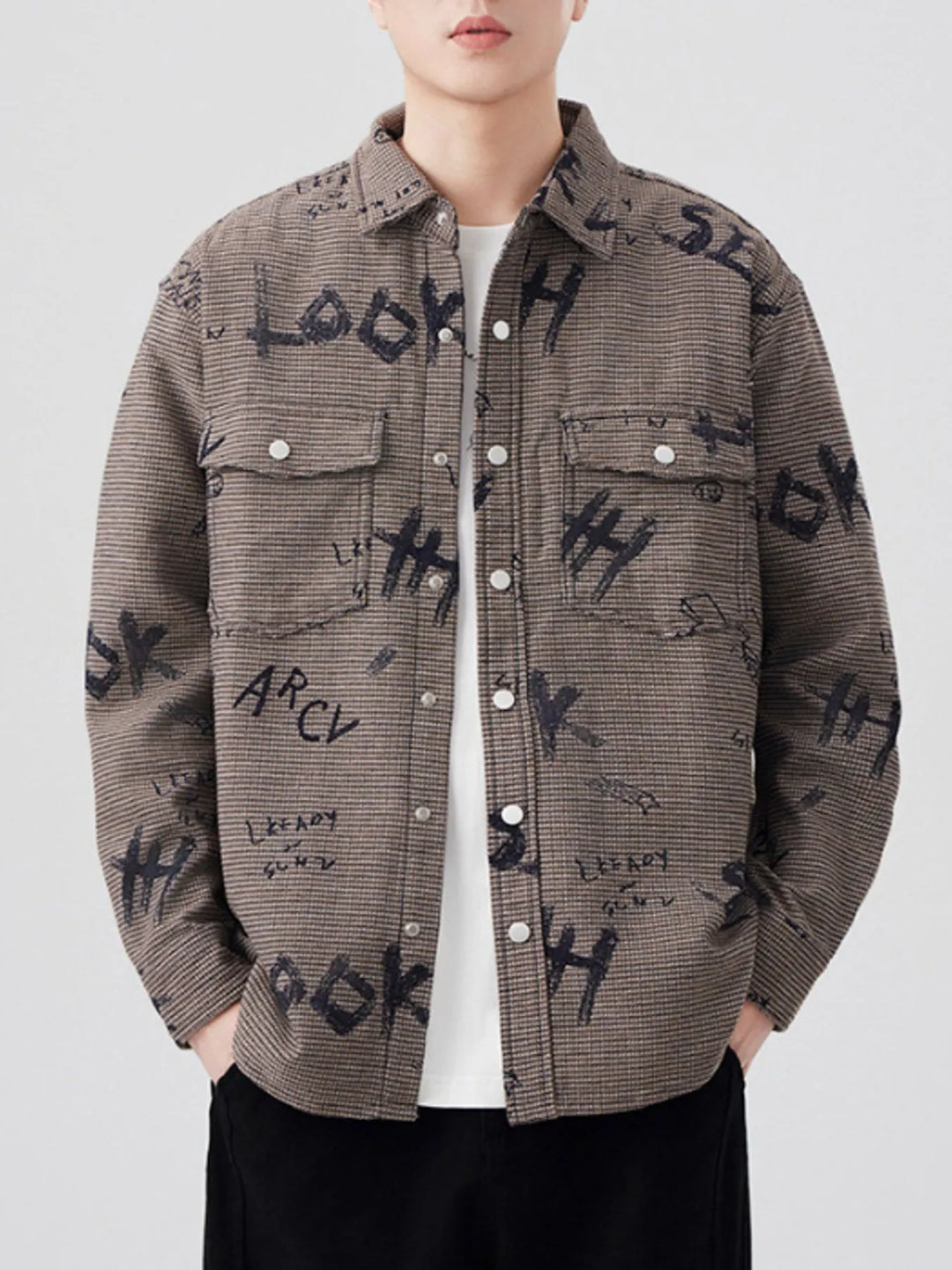 Men's Plus Size Button Up Long Sleeve Shirt