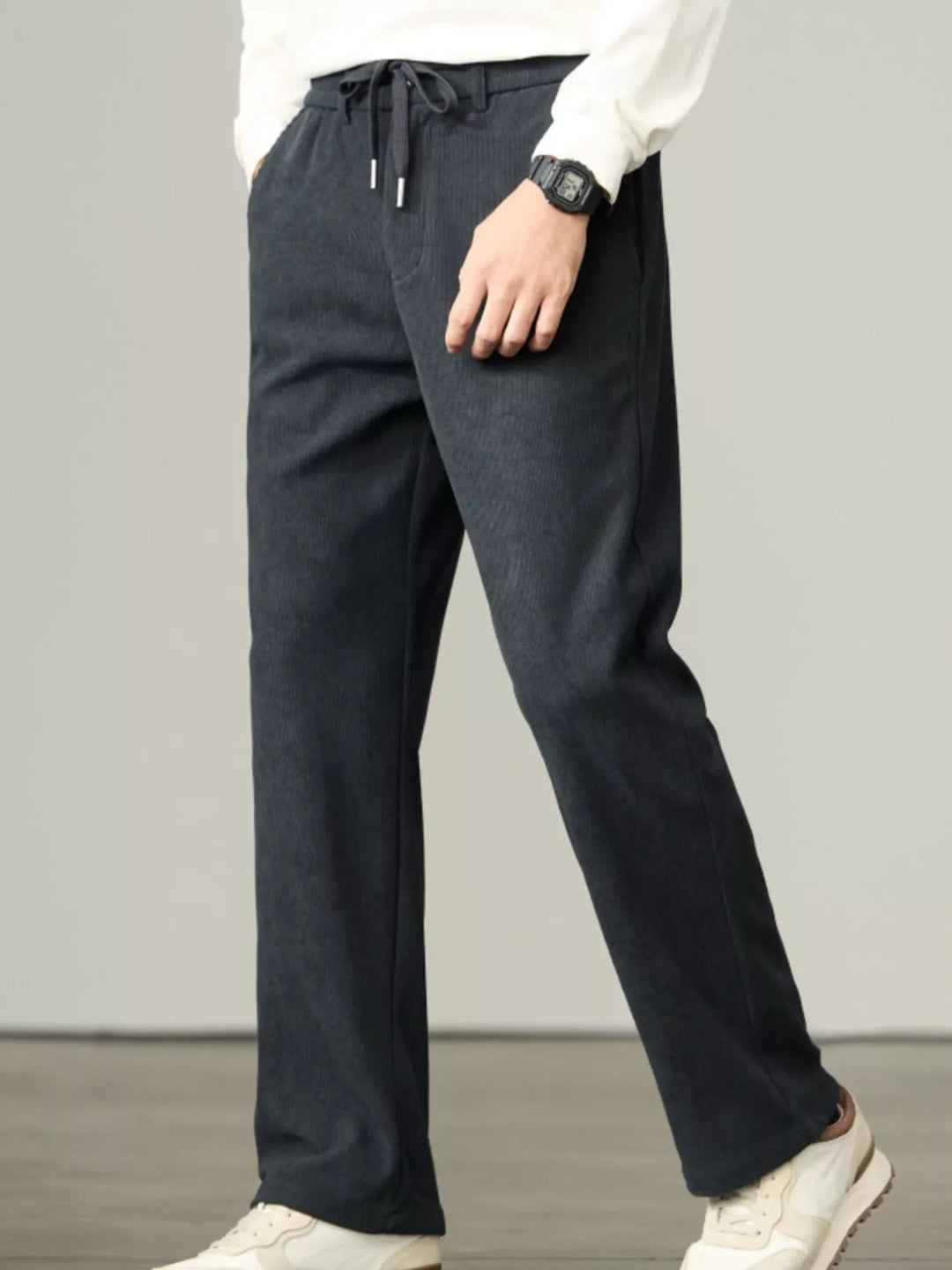 Men's Plus Size Casual Corduroy Drawstring Pants