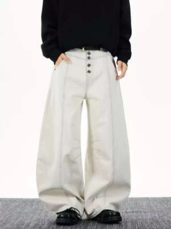 Men's Full Size Wide Leg Button-Fly Jeans Plus Size