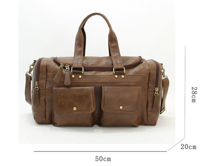 Mens Large-Capacity Vintage Duffel Gym Bag