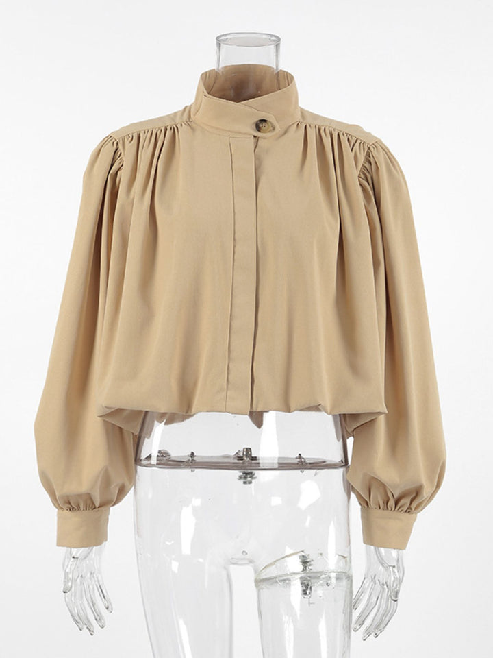 Puff Sleeve Button-Down Jacket