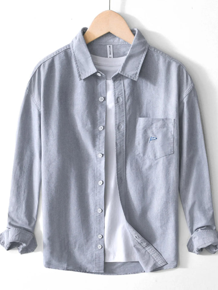 Men's Striped Button Up Long Sleeve Shirt