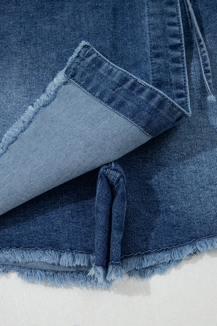 Ashleigh Blue Wrapped Tied Waist Denim Skort