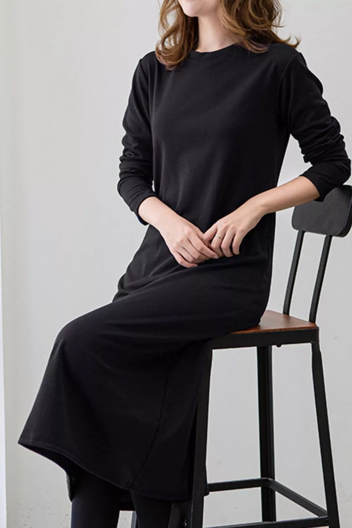 Casual Long Sleeve Midi Dress