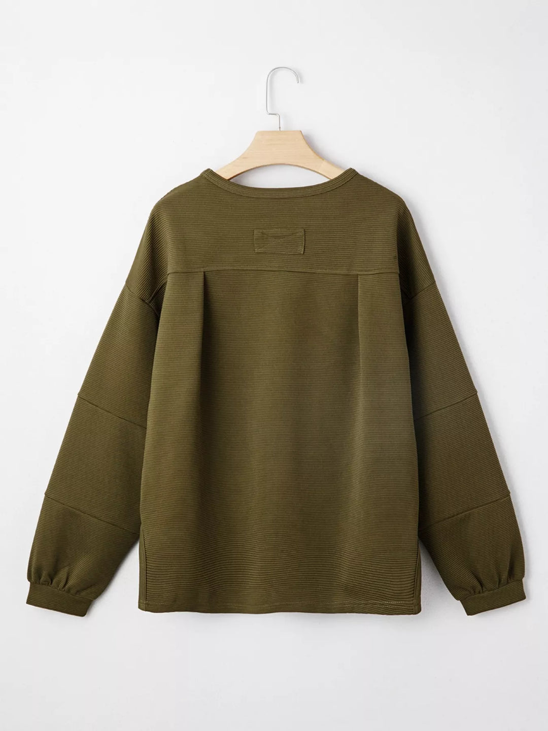 Ribbed Knit Oversized Sweatshirt